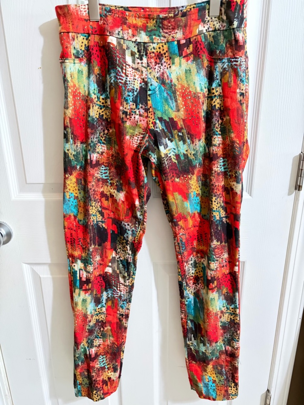 Soft Surroundings Multicolor Abstract Print Cropped Pants